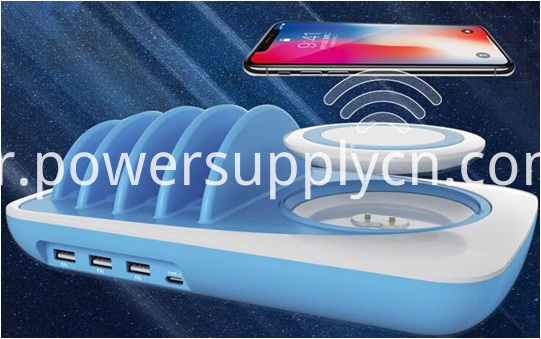 3 1 Kablosuz Şarj Pad Telefon Tutucu Çok Usb Şarj 3 In 1 Wireless Charging Pad Phone Holder Multi Usb Charger